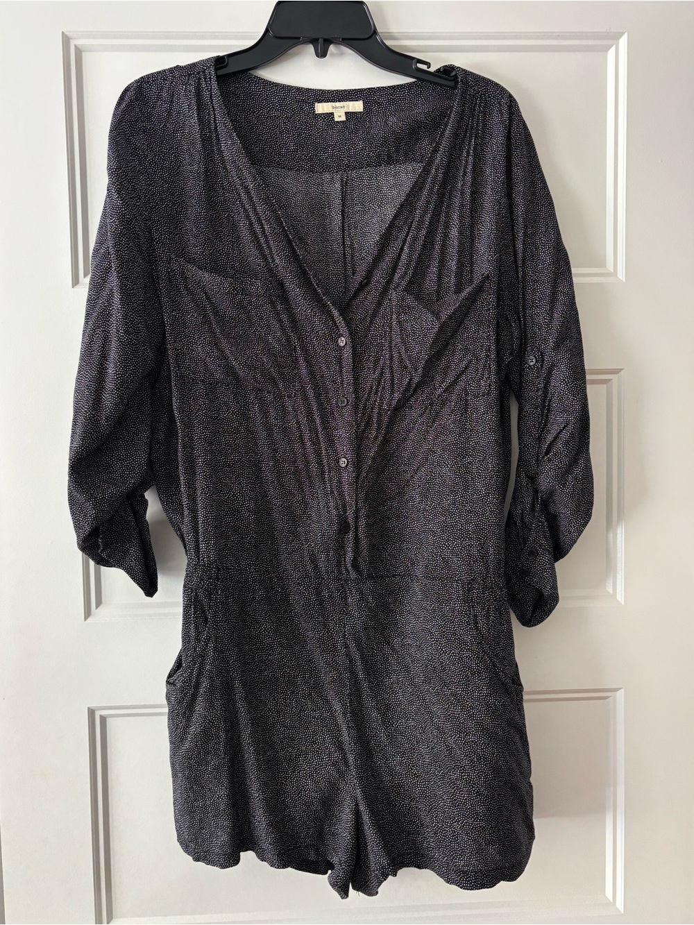 Women's Black and White Button Down Romper